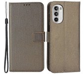 For Motorola Moto G52 4G/G82 5G Impact Resistant Diamond Texture Stand PU Leather Protective Phone Case Wallet