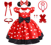 Disfraz brillante de Minnie Mouse para niñas pequeñas y niños, disfraz de Cosplay para niñas, fiesta de cumpleaños, vestido elegante de Pascua