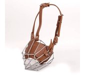 Perros con Boquilla de Metal a prueba de mordeduros, collar de entrenamiento de cuero estable y transurable, arnés para Perros, accesorios Aptos para Bulldog Pitbull