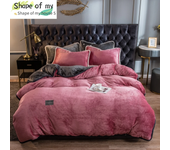22 Home Textiles Dark Blue Crystal Velvet Coral Fleece Winter Soft Quilt Cover Keep Warm Plush Duvet Cover Bedding No Pillowcase