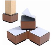 Bed Risers Furniture Risers Add 2 Inch Height, Solid Steel Support 10000 Pounds, Table Riser, Chair Or Couch Riser, Set Of 4 Furniture Riser