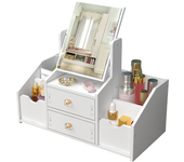 Desktop cosmetic storage box, net celebrity makeup mirror, skin care product storage rack