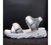 Sandalias deportivas mujer 2025 nuevo verano, velcro, zapatos muffin, zapatos de playa