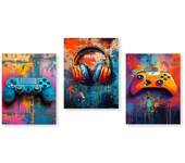 Graffiti Game Controller Prints Poster Headphones Gaming Decorative Canvas Painting Boy Bedroom Gamer Room Wall Art Decor