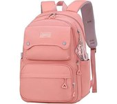 Mochila informal para chicas adolescentes, mochila para la escuela secundaria, mochila para portátil de viaje diario para mujeres, color rosa