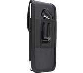 Funda Cinturon Vertical para Vivo iQOO Z3 5G (2021) en Nylon con Clip Metálico y Tarjetero - Negra