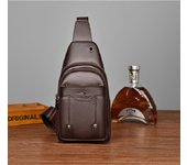 Kangaroo Luxury Brand Man Chest Bag Leather Crossbody Bag For Men Travel Sling Bag Black Brown Messenger Shoulder Bag Male