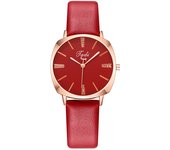 Reloj para mujer con forma cuadrada, piedras brillantes, correa de cuero, movimiento de cuarzo, un reloj de lujo para la mujer