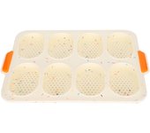 Molde de silicona para tartas de 8 rejillas, antiadherente, para hacer cupcakes y hornear, accesorio de cocina, con puntos de color, tipo molde de silicona para tartas de 8 rejillas