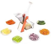 Cortador de Verdura Multifuncional con Cuchillas de Acero Inoxidable, Mandolina de Cocina Manual, Espirilizador Cortador de Verduras para el Chef y el Hogar