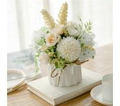 Artificial Flowers Hydrangea Bouquet Silk Tea Rose Buds Vase Home Decor Garden Wedding Decorative Fake Plants Christmas Garland