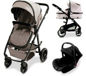 Asalvo Trío Convertible Two+ 2 - Carrito de Bebé Evolutivo 3 en 1, Capazo, Silla de Paseo y Auto, Desde Recién Nacido hasta 22 kg, Plegado Fácil