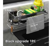 Accesorios de baño Rack de almacenamiento de espacio de aluminio herradora de fregadero Esponja trapo Organizador autoadhesivo accesorio de baño estante cosmético