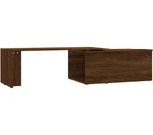 vidaXL Mesa de centro madera contrachapada 150x50x35 cm Blanco brillante, Blanco, Negro Mesita de Salón o Comedor o Auxiliar Mesa de Café Meuble Salón