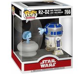 Funko Pop Deluxe Star Wars Figura R2-D2 con Holograma de la Princesa Leia y Cabeza Oscilante
