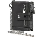 Cartera de la cartera de cuero de los helicópteros con el Monedero DE LA Moneda del titular y De La Cremallera de la tarjeta de Crédito, Negro