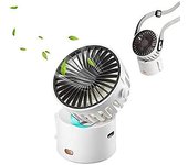 Mini ventilador de mano USB, recargable por USB con ventilador portátil de 3 velocidades ajustables, para oficina en casa y viajes (BLANCO)