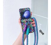 Crossbody Lanyard Colorful Woven Phone Case for Samsung Galaxy Z Flip 6 5 4 3 Flip5 Flip4 Flip3 5G Protective Shockproof Cover