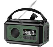 12000mAh Emergency Radio Multifunction Radio Hand Crank Solar AM/FM/NOAA Weather Radios with LED Flashlight Power Bank Charger