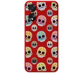 Tumundosmartphone Funda Silicona Líquida Roja para Oppo A18 diseño Catrina Dibujos