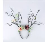 Diadema con cuernos de bosque: perfecta para disfraces de hadas de mujer, corona de ramas para cosplay renacentista