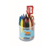 Bote de 24 ceras infantiles triangulares con sacapuntas incluido Jovicolor Triwax | JOVI - Pack de ceras triangulares junior escolares, colores diferentes // Ref: 975