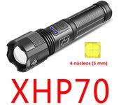 Portable 4 Core Led Flashlight Aluminum Alloy XHP70.2  XHP50.2 Usb Rechargeable Zoomable Lantern 18650 AAA Battery Hunting Torch