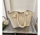 Luxury Design Women Raffia Straw Bag Large Capacity Knitted Tote Handbag Summer Beach Vacation Bohemian Shoulder Bag for Female
