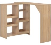 Mesa de BAR con estantería Móvil Roble 138x39x110cm