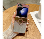 Glitter Ring Holder Stand Case for Samsung Galaxy Z Flip 6 5 4 3 ZFlip flip4 Flip5 Bracket Bling Diamond Gradient Plating Cover