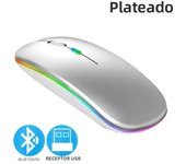Wireless mouse 2.4GHz Bluetooth rechargeable mouse quiet ergonomic gaming mouse with USB backlight 1600dpi mouse for PC and