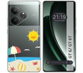 Tumundosmartphone Funda Silicona Transparente para Realme GT 6 / GT 6T 5G diseño Playa Dibujos