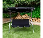 Balancín Aktive Garden con toldo inclinable 3 plazas negro
