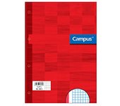 PACK 5 Recambio A4 80h 90gr Cuad. 5 mm banda roja CAMPUS