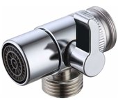 Robinet Inverseur Vanne Angle Vanne Inverseur Vanne Pièces De Rechange pour Évier Salle De Bains Cuisine Laiton Adaptateur M22 X M24 Chrome Poli, (2 pièces)