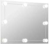 Espejo de pared sin Marco with Luces LED rectangular de Vidrio, Espejo de maquillaje