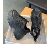 2024 New Women New Fashion Platform Sport Shoes Women Summer Black Casual Chunky Sneakers Women Mesh Leather Platform Shoes