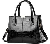 Yogodlns Luxury Bright Leather Handbag Female Alligator Crossbody Bag Large Capcaity Shoulder Bag Fashion Mommy Bag Totes