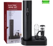 Set de Abreaventuras de Vino Eléctrico Automático, Ventilador, Cortador de Folígel, Cocina y Bar