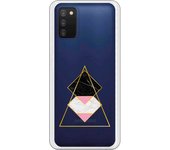 Funda compatible con Samsung Galaxy A03s - Rombos Triangulo Marmol