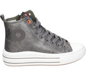 REFRESH | Zapatillas Altas Refresh para Mujer – Zapatillas Abotinadas con Plataforma en Color Gris – Zapatillas Casual con Cierre de Cordones y Cremallera – Estilo Casual – Estilo Urbano – Cómodas – Modelo 172284