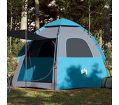 vidaXL Tienda de campaña cabaña 4 personas apertura rápida azul