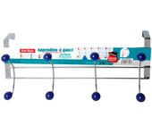 Perchero para puerta, 4 ganchos, hierro y resina, colgador de ropa metálico para baño, dormitorio, cocina, gabinete, cajón, 17 x 38 x 9,5 cm