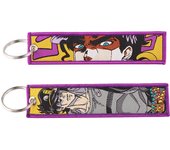 Japanese Anime  Embroidery Chaim Keychain for Motorcycles Key Fobs Holder Key Tag Keyring Jewelry Accessories