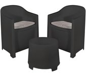 Factory Cuadros - Conjunto de Jardín Mesa con Dos Sillones con Cojines