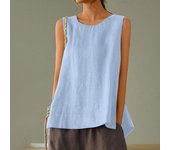 Women's Loose Casual Cotton Linen Solid Color Sleeveless Top Vest Tank Top for Women Crop Top Tank Top for Women Womens Tank Top