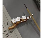 Chinese Zen style handmade peach blossom incense burner, home decoration brush pen holder, living room decoration aroma diffuser
