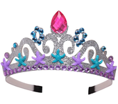Princess Girls Sea Theme Party Mermaid Purple Crown Cute Girls Purple Headband with Crystal Ariel Cosplay Accessories Headwear