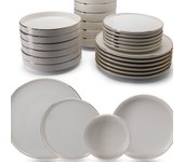 Vajilla de Porcelana 24 Piezas - Vajilla Kütahya Porselen Chef Taste Gold para 6 Personas – Vajilla exclusiva color blanco y Oro