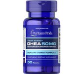 Puritan's Pride *DHEA 50 mg* 50 tabletas -50mg -10% COMPRANDO 2 unidades- Los niveles de DHEA pueden disminuir con la edad como parte del proceso natural de envejecimiento. La DHEA es una hormona que producen las glándulas suprarrenales en nuestro cuerpo